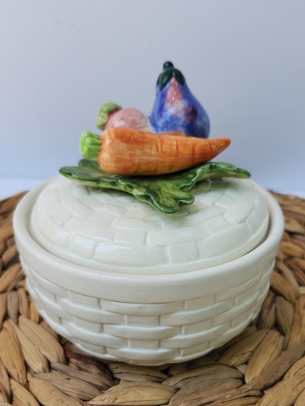 VTG FITZ & FLOYD "KITCHEN HARVEST" LIDDED BUTTER TUB